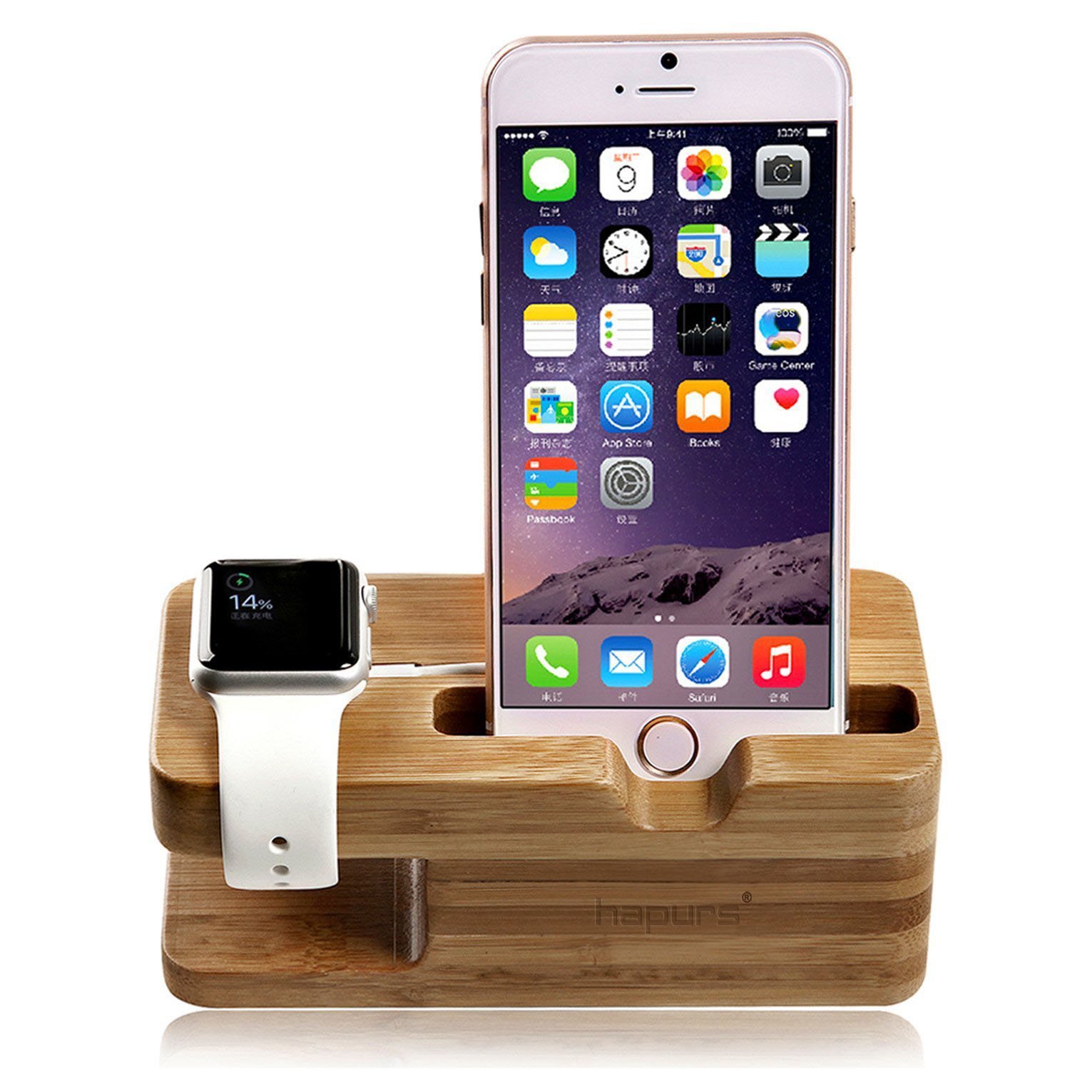 Wooden Phone Docking Station and Watch Stand