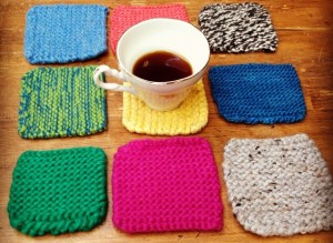 Knitted coasters