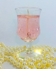 Coral Pink Tulip Glass Scented Gel Candle