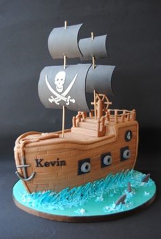 Birthday-Cake-Ideas-for-boys-A Pirate Ship Cake