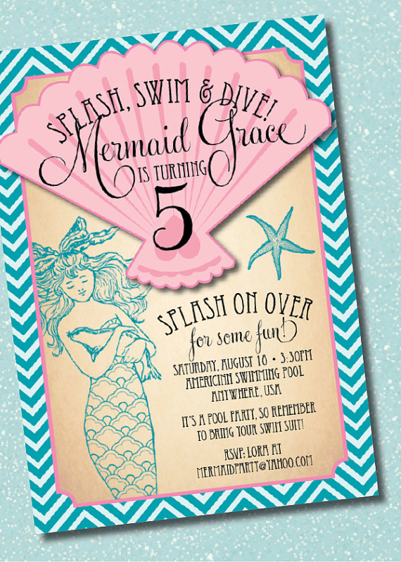 mermaid party invitations