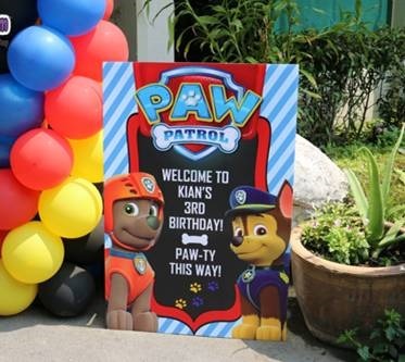 Paw-Patrol-Birthday-Party-Ideas-Welcome Your Guests With A Puppy Door Sign