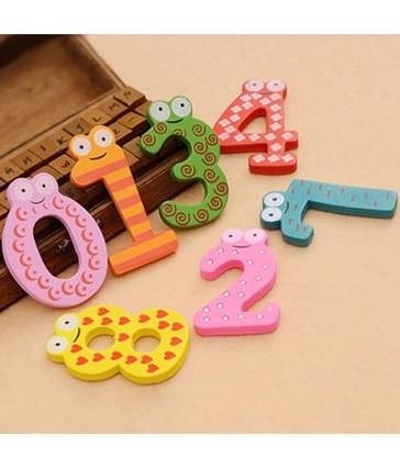 Kuhu Creations Wooden Alphabet Cartoon Magnets