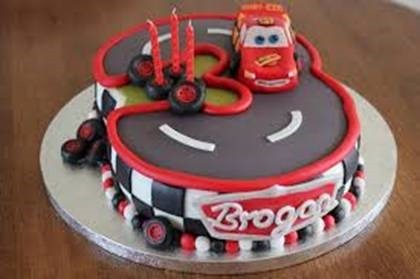 Car and track birthday cake