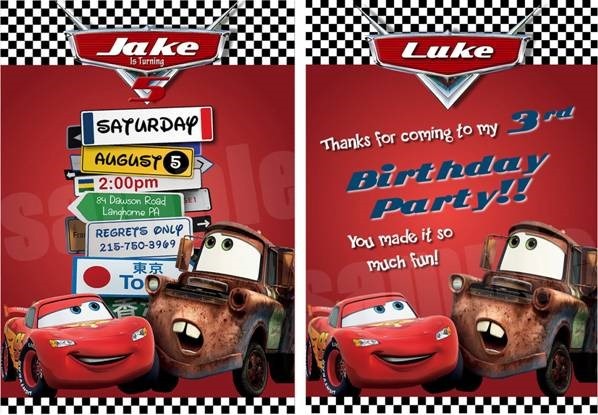 Plan the invitation also in car race theme