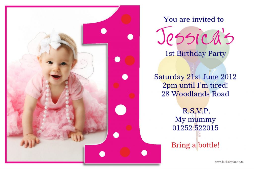 What To Put On A 1st Birthday Invitation