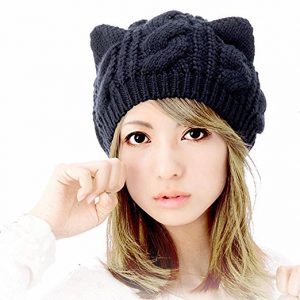 Zerowin Woollike Knitted Kitty Ears Headgear