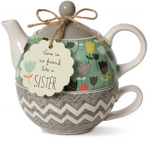 Pavilion Gift Company Bloom Sister Ceramic Tea Pot