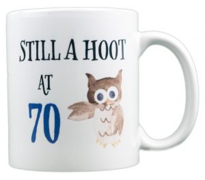 70th Birthday Mug with an Owl