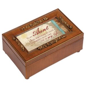 Custom Engraved Walnut Finish Jewelry Music Box