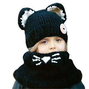Winter animal hats and scarves set