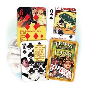 1938 Trivia Playing Cards 80th Birthday gift ideas