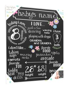 Baby’s monthly chalkboard