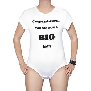 Adult size baby onesie