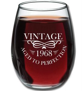 1968 50th Birthday Wine Glass