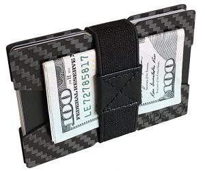 Carbon fibre money clip slim wallet