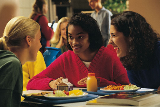 A small lunch at the restaurant with her school buddies