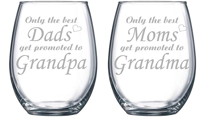 Stemless wine glasses for grandparents