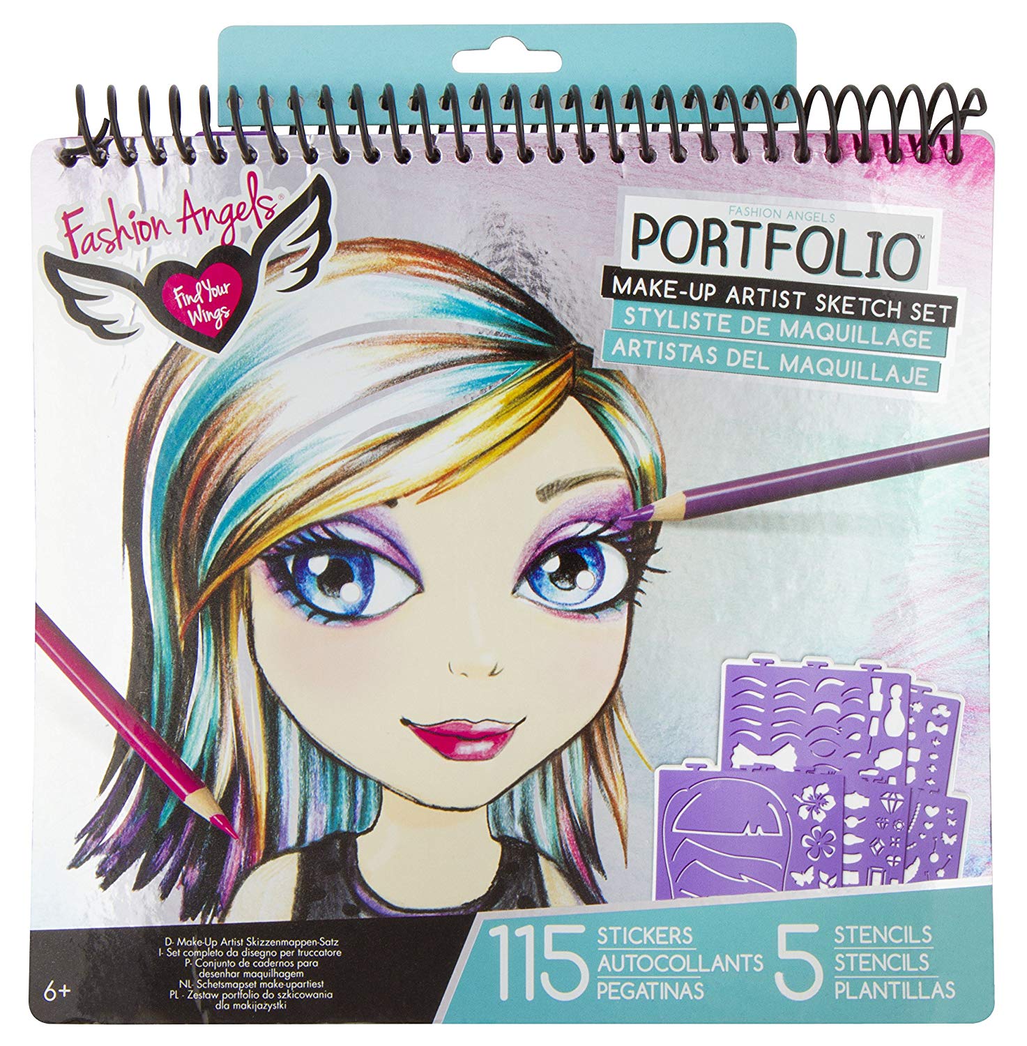 Fashion Angels makeup and hair sketch portfolio
