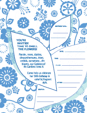 Blue Floral Invitation