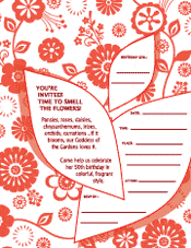 Red Floral Invitation